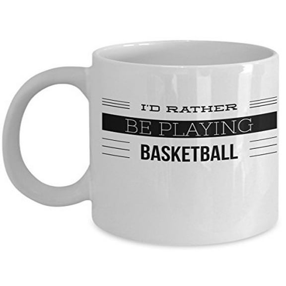 Basketball 11 oz Coffee Mug - I'd Rather Be Playing White Ceramic Gift
