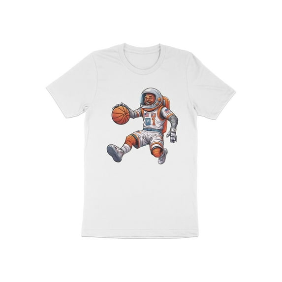 Funny Basketball Player Astronaut Spaceman Game Day Gift T-Shirt Astronaut Playing Basketball in Outer Space Galaxy Men Women Kids Tshirt