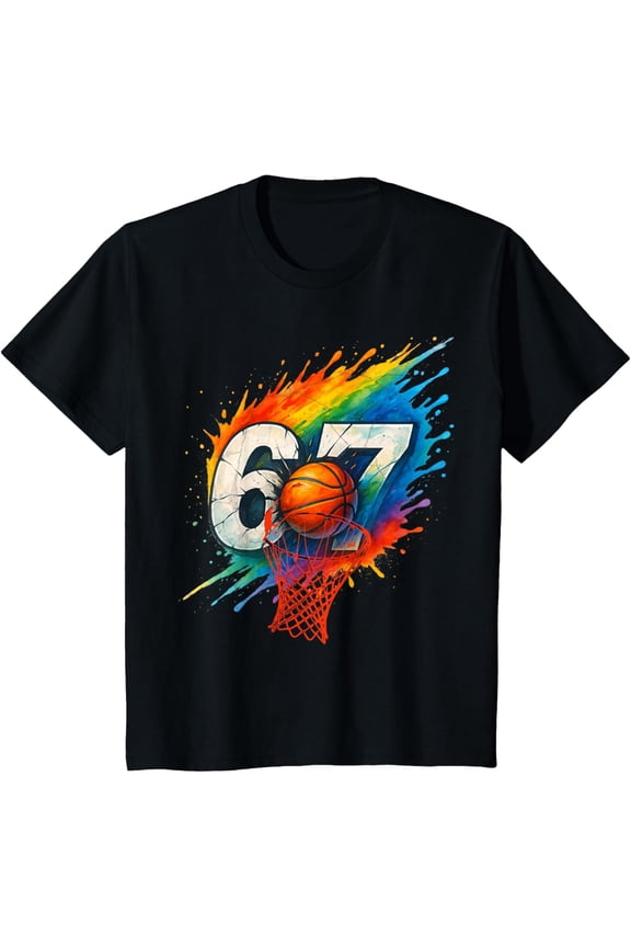 Funny Basketball Six Seven 6 7 Meme Boys Girls T-Shirt