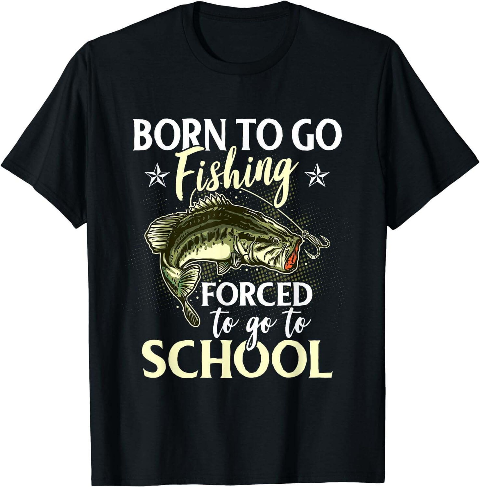 Funny Bass Fishing Graphic Kids Girls Boys Fishermen T-Shirt - Walmart.com
