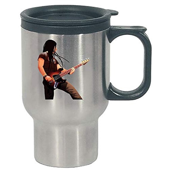 Funny Bass Guitar - Musician Rock Chords Scales Strings Humor - Stainless Steel Travel Mug