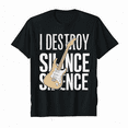 thumbnail image 1 of Funny Bass Guitar Tshirt I Destroy Silence Gift Shirt, 1 of 5