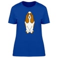 thumbnail image 1 of Funny Basset Hound Cartoon T-Shirt Women -Image by Shutterstock, Female Small, 1 of 2