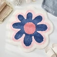 thumbnail image 1 of Funny Bath Mat Cute Flower Shaped Absorbent Bathroom Rug Soft Round Plush Rug for Shower Bathtub Bedroom Living Room, 1 of 6