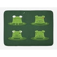 thumbnail image 1 of Funny Bath Mat, Funny Muzzy Frog on Lily Pad in Pond Hunting Tasty Fly Expressions Cartoon Animal, Plush Bathroom Decor Mat with Non Slip Backing, 29.5" X 17.5", Hunter Green, 1 of 2