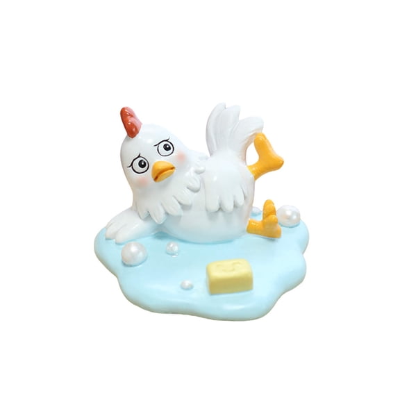 Funny Bathing Chicken Phone Holder, Resin Animal Figurine Cell Phone Stand, with Bath Scene, Cute Desk Accessory and Gift for Chicken Lovers, Desk, Bathroom Countertop Decoration