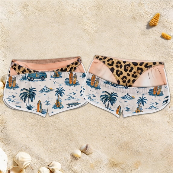 Funny Bathing Suits For Women Prank Swimsuit Gag Gifts Novelty Beach Cover Up Shorts With Pockets Summer Quick Dry