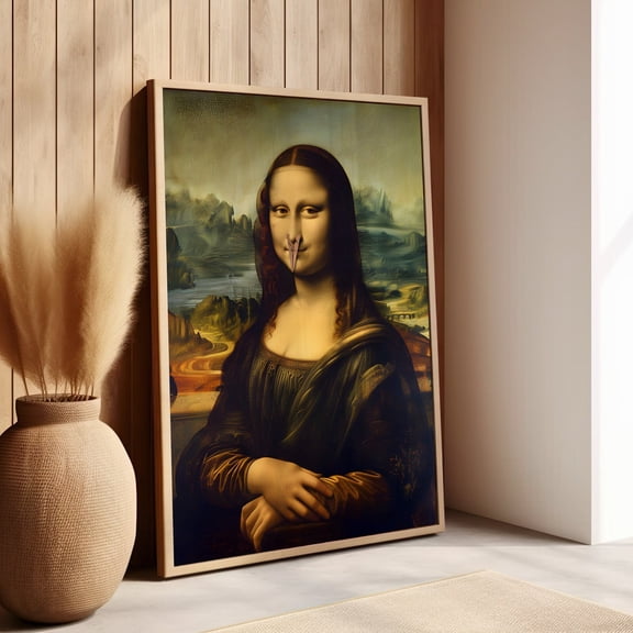 Funny Bathroom Art Mona Lisa Portrait Altered Art Print Humorous Mona Lisa Restroom Wall Decor Mona Lisa Toilet Poster Unframed Paper Print