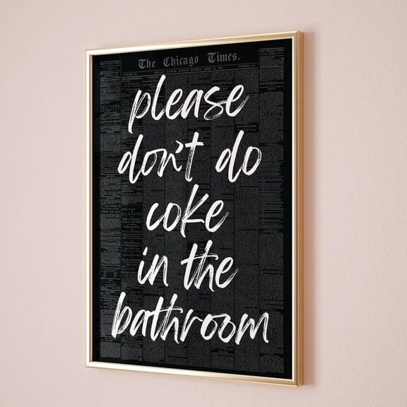 Funny Bathroom Art Print, Trendy Preppy Dorm Decor UNFRAMED PAPER POSTER, Home Decor, Vintage Gift, Living Room Dercor