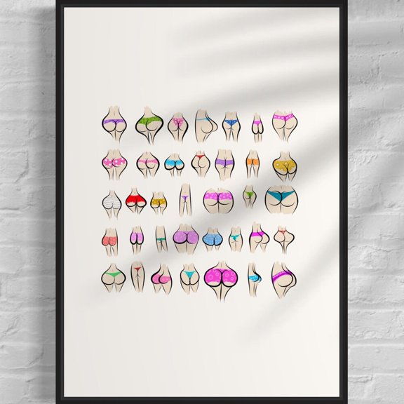 Funny Bathroom Bum Humor Typography Poster, Unframed Paper Poster 16x20in