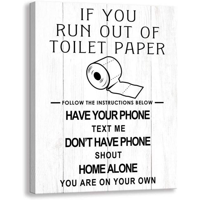 Funny Bathroom Canvas Wall Art Rustic Bathroom Prints Decorative