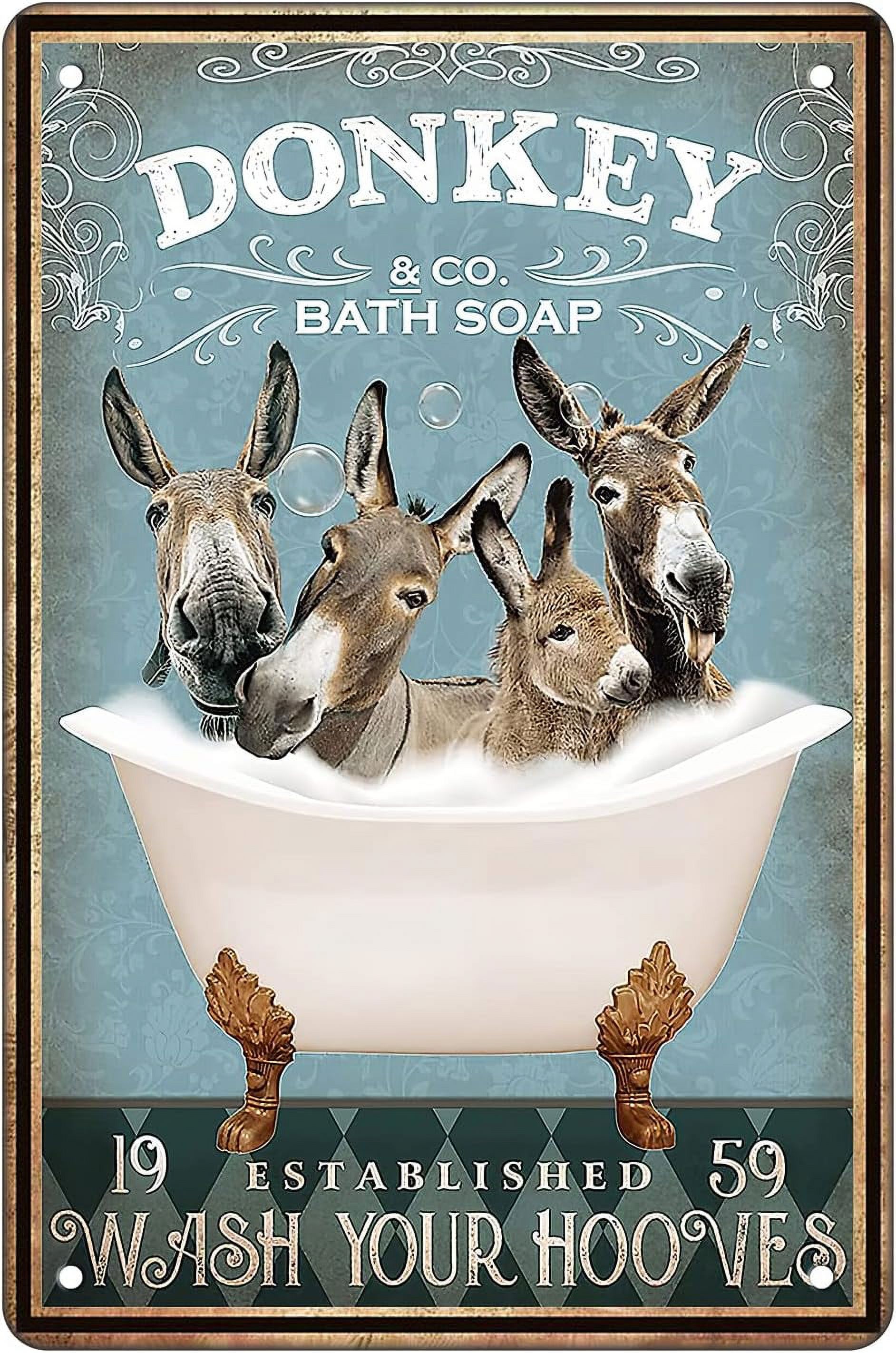 Funny Bathroom Decor Donkey Decor Sign Farmhouse Bathroom Wall Decor