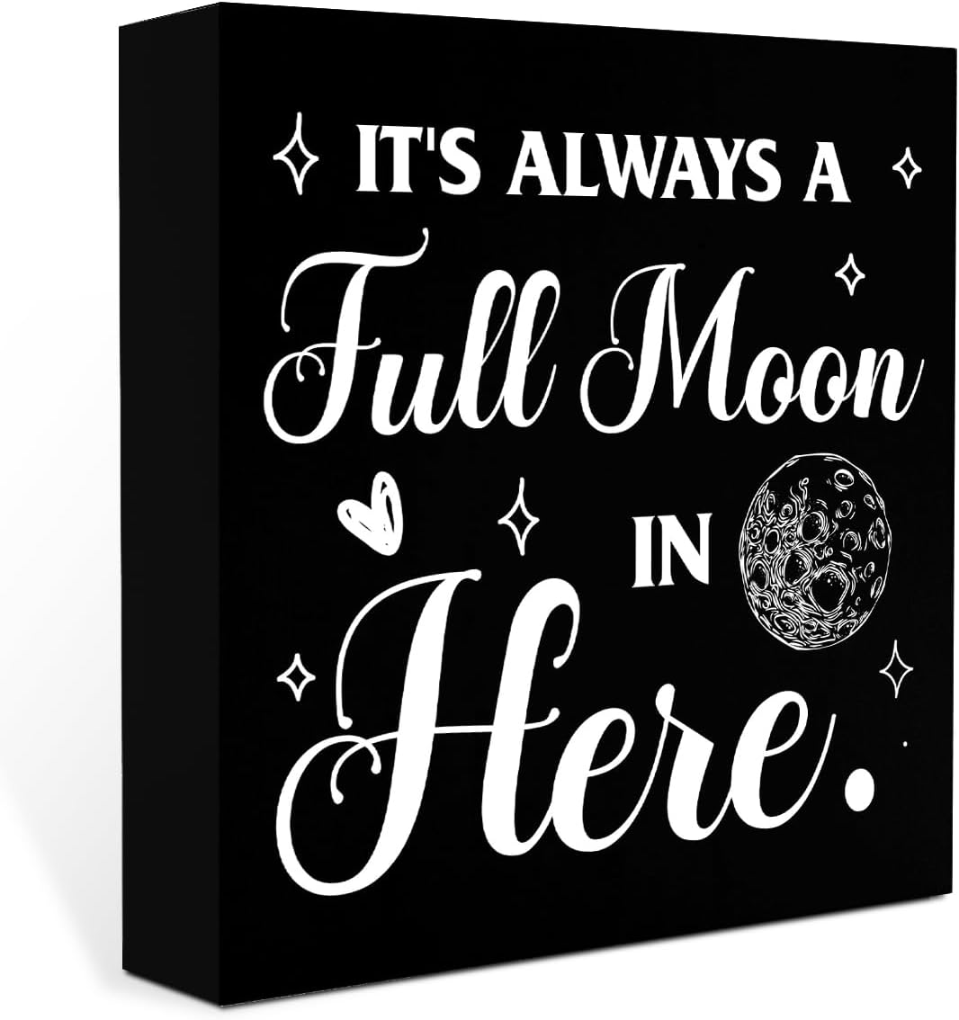 Funny Bathroom Decor It's Always a Full Moon in Here Bathroom Wood Sign ...