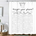 thumbnail image 1 of Funny Bathroom Decor Shower Curtain Black and White Bath Curtain, Fun Bathroom Word Search Forget Your Phone Bathroom Humor Shower Curtain Fabric Bathroom Accessories with Hooks 70X70IN, 1 of 3