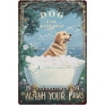 thumbnail image 1 of Funny Bathroom Decor Vintage Bathroom and Bathtub Metal Tin Sign Golden Retriever Dog Lovers Gift Farm Home Bar Bathroom Man Cave Retro Wall Art Poster Sign Accessories 12x8 Inches, 1 of 7