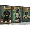 thumbnail image 1 of Funny Bathroom Dog Canvas Wall Art Humor Vintage Black Dog Reading Newspaper on Toilet Animal Painting Pictures Wall Decor Poster Print Artwork for Washroom Restroom Home （Only canvas）, 1 of 6