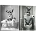 thumbnail image 1 of Funny Bathroom Frog Wall Art Cute Animals in Bathtub Painting Picture Wall Decor Trendy Vintage Black And White Animal Poster Print Artwork for Toilet Restroom Home Decoration(Framed canvas), 1 of 6