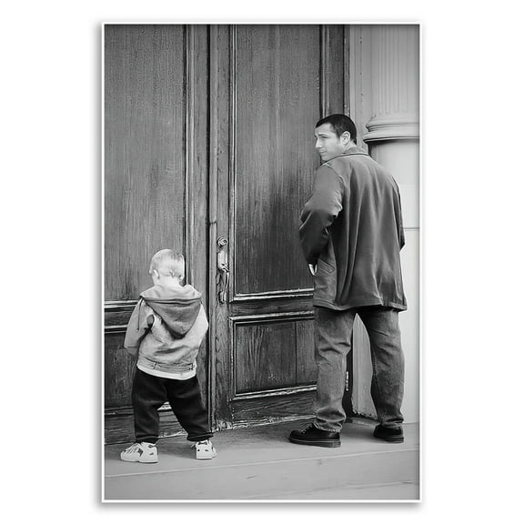 Funny Bathroom Movie Poster - Black and White Canvas Art Print - 12''x16'' Unframed - Unique Bathroom Decor