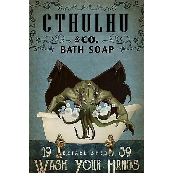 Funny Bathroom Octopus Diamond Art Kits for Adults,5D Painting Art Kits Cthulhu Bath Coap Wash Your Hands Diamond Art Painting Kit for Adult Beginner for Home Wall Decor 20X24 Inch