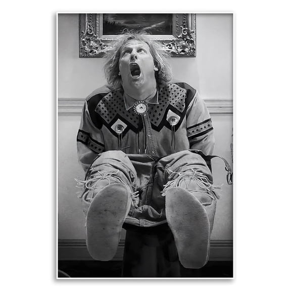 Funny Bathroom Poster - Black and White Canvas Wall Art - 16''x24'' Unframed - Humorous Bathroom Decor