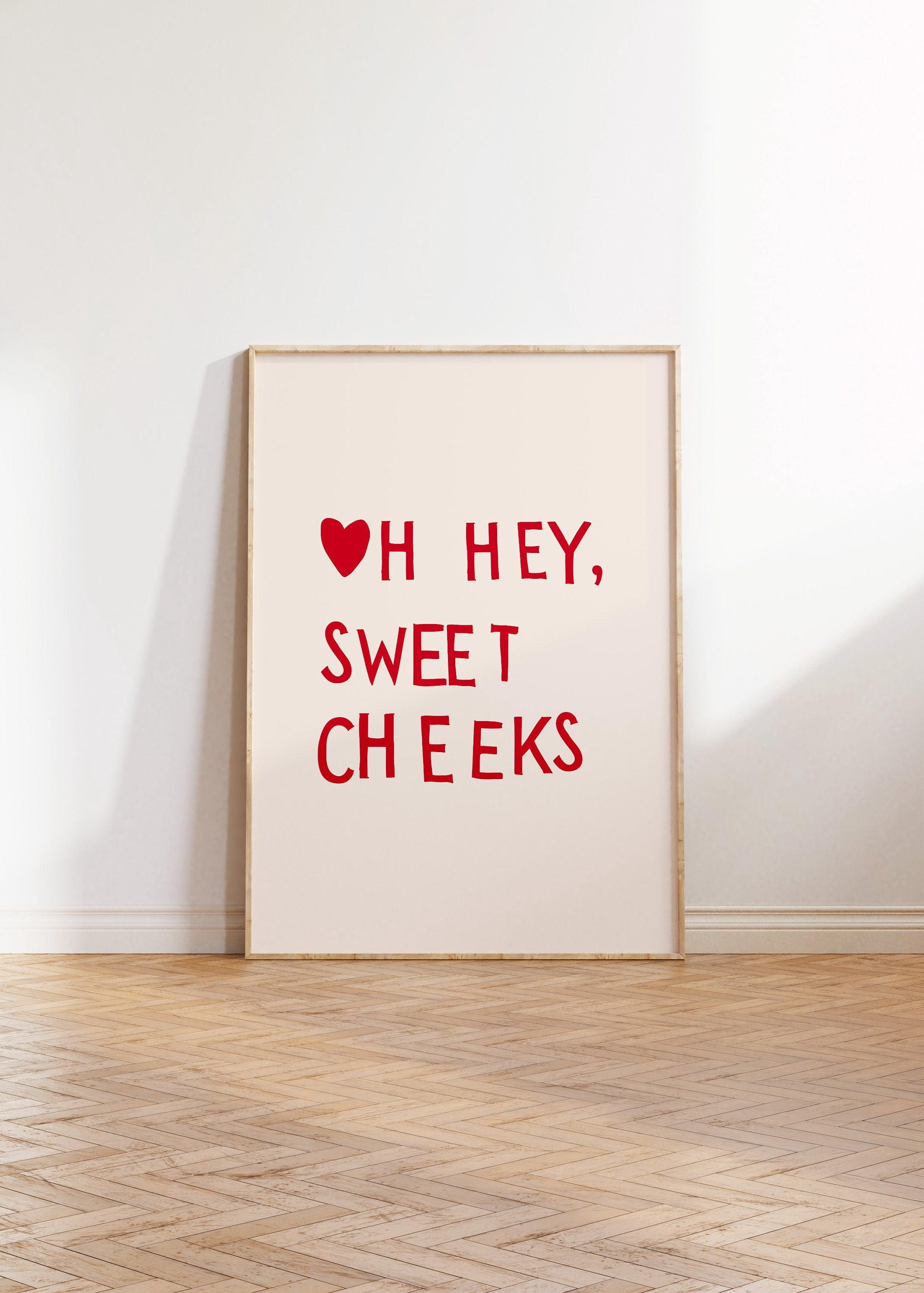 Funny Bathroom Print Oh Hey Sweet Cheeks Poster Toilet Bath Wall Art ...