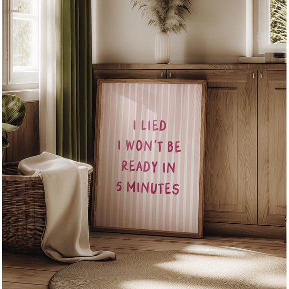 Funny Bathroom Quote Wall Art Print, Light Pink Girly Decor