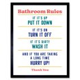 thumbnail image 1 of Funny Bathroom Rules Art Toilet Rules Sign Wall Art Art Print Framed Poster Wall Decor 12x16 inch, 1 of 5