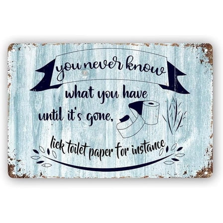 Funny Bathroom Rules Sign Wall Decor - Farmhouse Bathroom Quote Metal Tin Sign for Toilet Restroom Washroom Home Decor Gifts, 8 x 12 Inch Qy-38