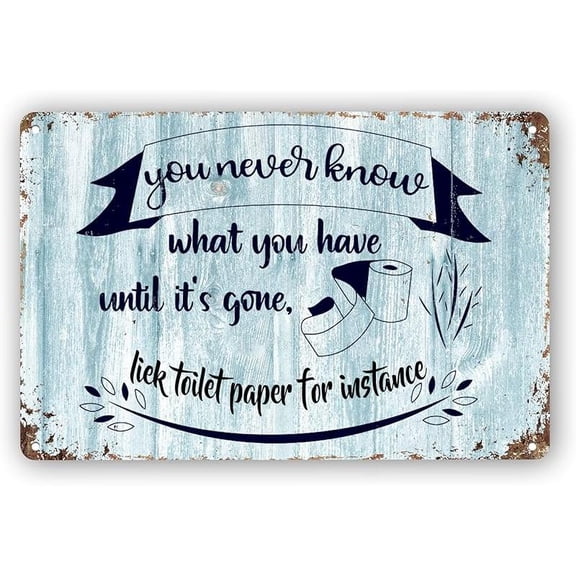 Funny Bathroom Rules Sign Wall Decor - Farmhouse Bathroom Quote Metal Tin Sign for Toilet Restroom Washroom Home Decor Gifts, 8 x 12 Inch Qy-38