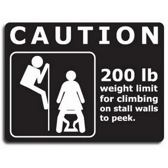 Funny Bathroom Sign - 200 Pound Limit - Gag Toilet Prank Sign - Potty Humor Joke
