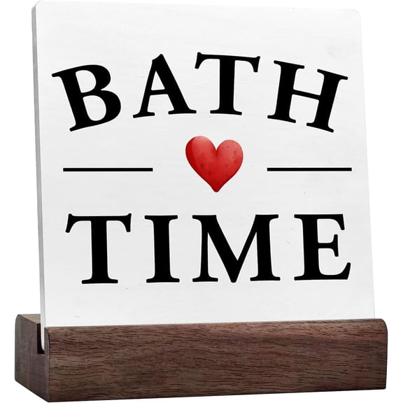 Funny Bathroom Sign,Bath Time Ceramic Table Plaque Sign For Bathroom Restroom Toilet Home Shelf Desk Table Decorations