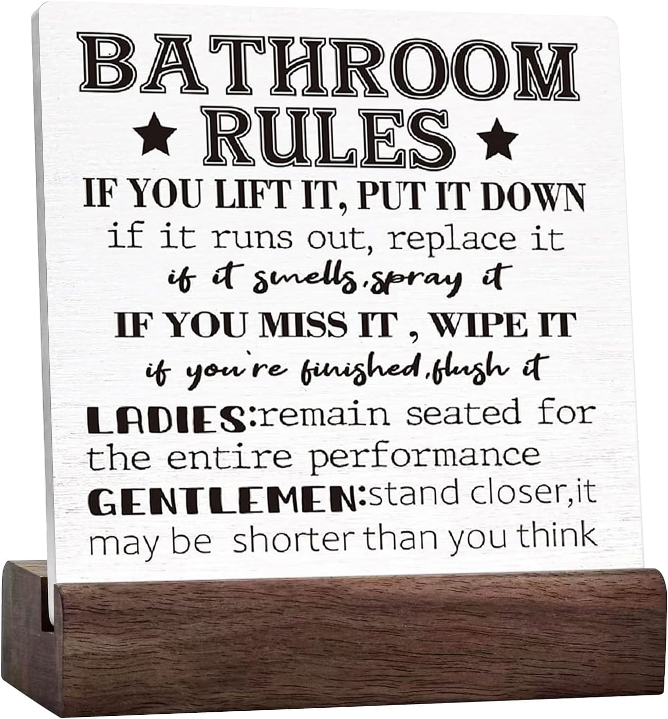 Funny Bathroom Sign Bathroom Rules Sign For Bathroom Shelf Toilet ...