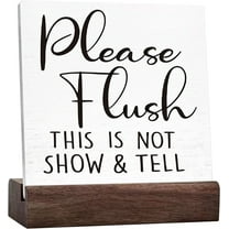 Funny Bathroom Sign Please Flush This Is Not Show And Tell Sign For Bathroom Shelf Toilet Restroom Home Tabletop Desk Decor,Farmhouse Bathroom Ceramic Table Sign