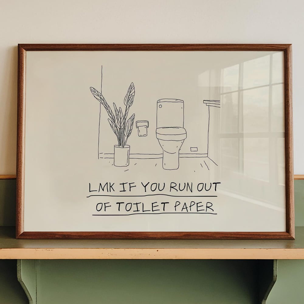 Funny Bathroom Sign Above Toilet Art Minimalist Guest Bathroom Decor ...