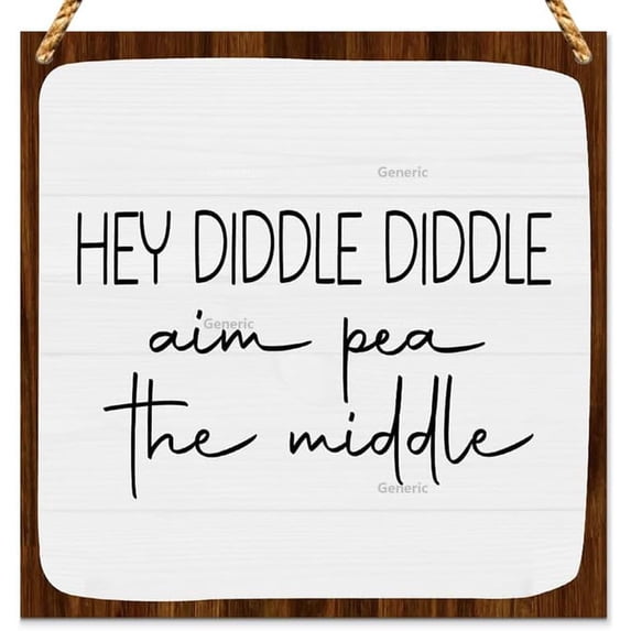Funny Bathroom Signs, Aim The Middle Sign, Funny Bathroom Decor, Bathroom Art Signs, Bathroom Decor, Plaque Wood Sign Wooden Wall Decor 8 * 8 inch