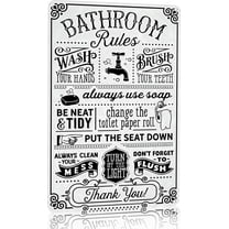 Funny Bathroom Toilet Decor Sign Bathroom Rules Quotes Wall Art Vintage Tin Sign 8x12 Inches