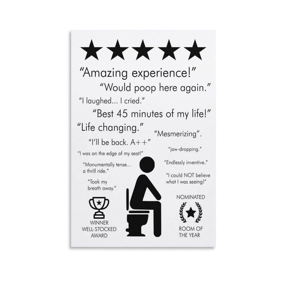 Funny Bathroom Toilet Reviews Wall Art Picture Painting Poster Canvas Print Posters Artworks Bedroom Living Room Decor