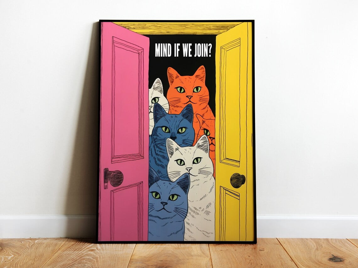 Funny Bathroom Wall Art Cats Bathroom Print Toilet Art Print Cat ...