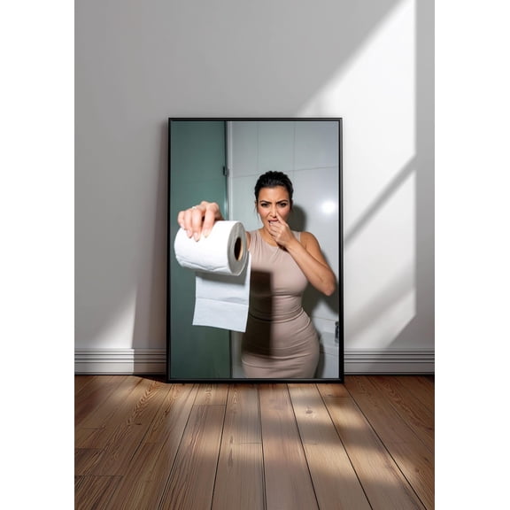 Funny Bathroom Wall Art, Celebrity Bathroom Decor, Funny Toilet Print Unframed Paper Print