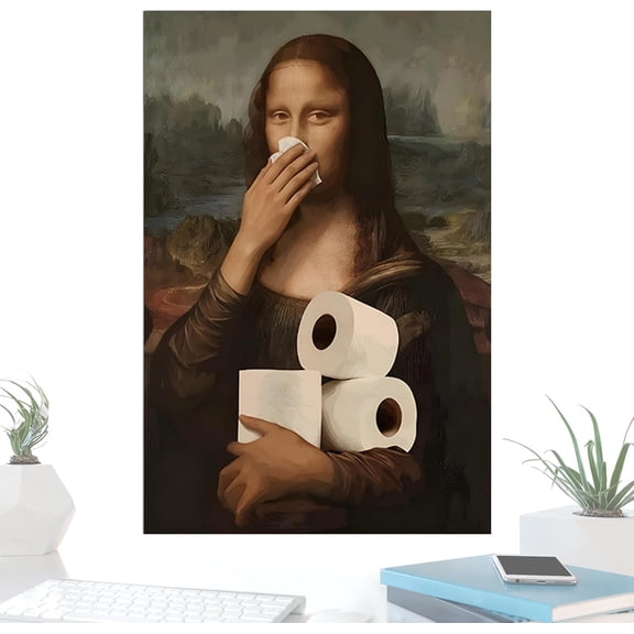 Funny Bathroom Wall Art, Classic Portrait Satirical Print, Humorous Toilet Decor for Home, 3040cm Fade Resistant Artwork, Unique Wall Decor for Room Dorm Apartment