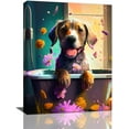 Funny Bathroom Wall Art Cute Dog In Bathtub Bathroom Pictures Wall