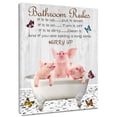thumbnail image 1 of Funny Bathroom Wall Art Cute Pigs in the Bathtub on Rustic Planks Bathroom Canvas Wall Art Country Animal Butterfly Art Wall Decor for Bathroom Living Room, Bedroom Ready to Hang,16x24 Inches., 1 of 5