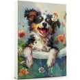 thumbnail image 1 of Funny Bathroom Wall Art CuteMiniature American Shepherd Dog Canvas Print Dog Bathtub Picture Humor Animal Artwork Painting for Restroom Bathroom, Framed Dog Wall Art, Christmas Gifts, 1 of 5