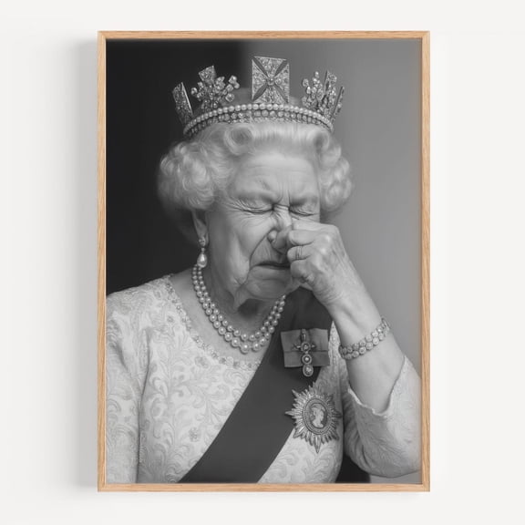 Funny Bathroom Wall Art Decor, Vintage Queen Portrait Poster, Toilet Humor Art Unframed Paper Print