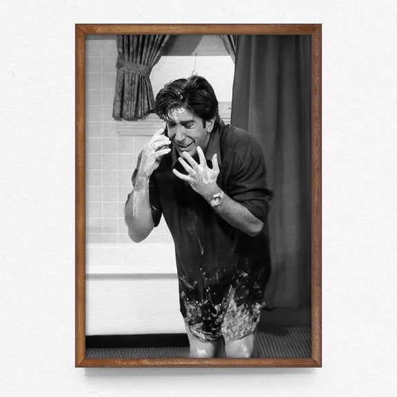 Funny Bathroom Wall Art Friends Tv Show Comedy Print For Restroom Decor Ross Geller Black White Wall Art Men Toilet Room Print134 Home Decor Vintage Gift