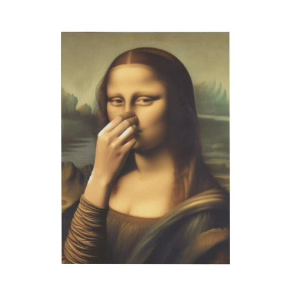 Funny Bathroom Wall Art, Mona Lisa Bathroom Art Vintage Humor Poster, Funny Wall Art Home Decor A