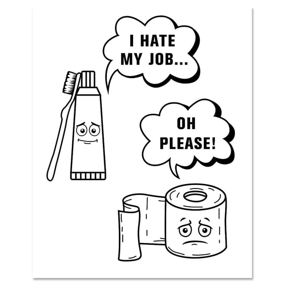 Funny Bathroom Wall Posters 1 Pc Cartoon Sketch Poster Wall Art Print Fun Posters DIY