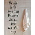 thumbnail image 1 of Funny Bathroom Wall Quotes Your Aim Will Help Vinyl Wall Decal Letters, T-Blue, 23x8-Inch, 1 of 2