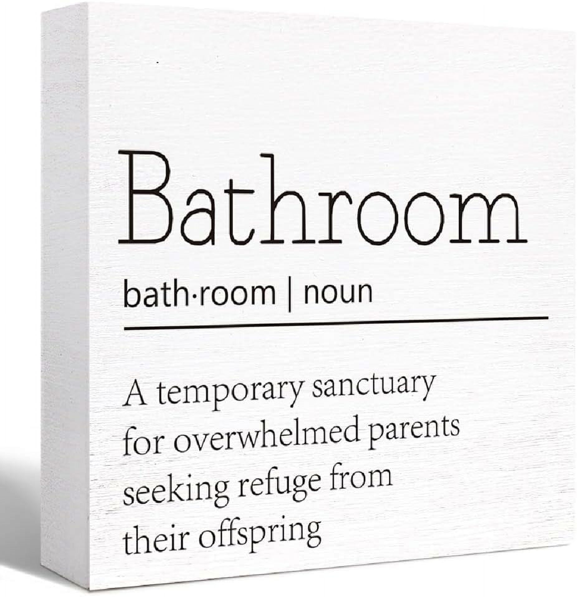 Funny Bathroom Wood Sign Bathroom Definition Wood Block Sign for