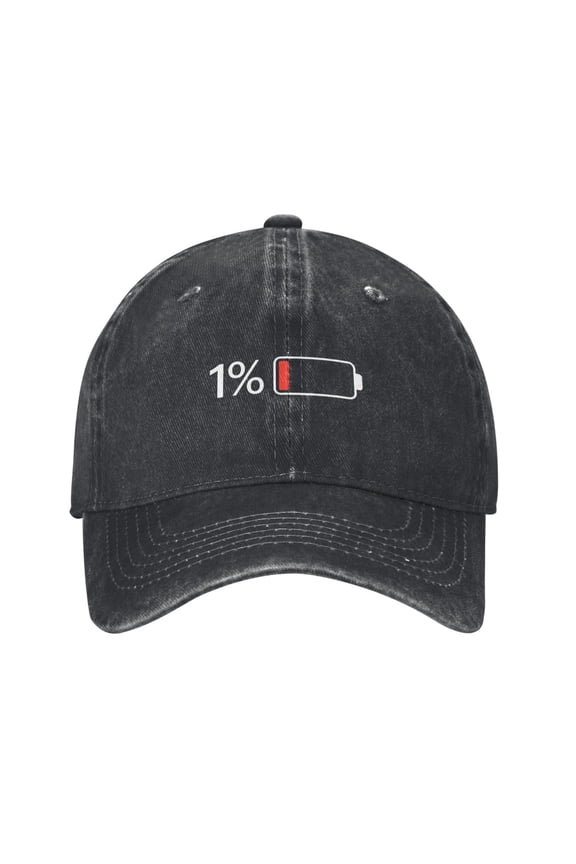 Funny Battery Low Baseball Cap Denim Adjustable Retro Battery Low Hat Gifts for Women Men Dad Friends Adults